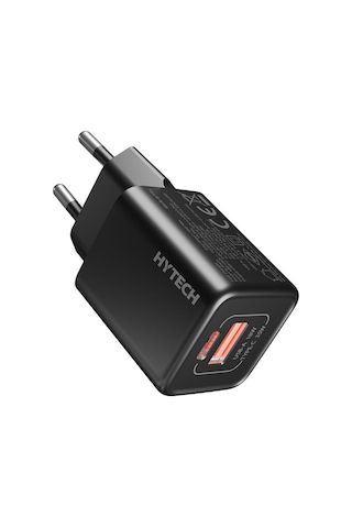Hytech Hy-xeg35 Type Usb-c 35w Pd + 18w Usb Qc 3.0 Gan Pd/pps Siyah Hızlı Ev Şarj Adaptörü