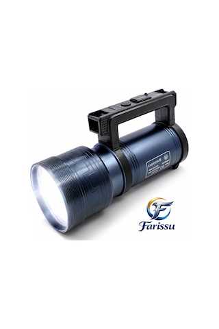 Everton Rt-829 Şarjlı Zoomlu Led El Feneri - 15000 Lümen, 3 Km Menzil, Powerbank Özellikli Mavi