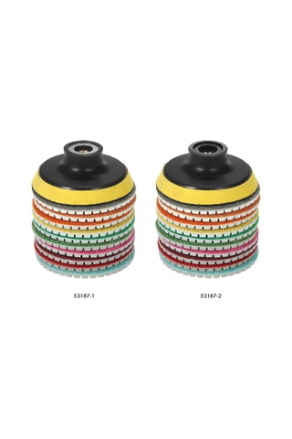 Moveevo 3 İnç 80mm 11 Parça Diamantlı Islak Taş Polishing Seti: 50 -3000 Zımpara Diskleri + M10 Desteği - Granit, Mermer, Çini