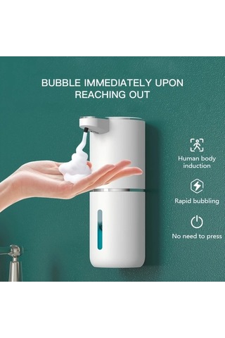 Techbloom 12.85oz Dokunmatiksiz Sensorlu Otomatik Sabunluk - Black Window Bottle Liquid Type Duvara Monte Sarj Edilebilir Modern Siyah Tasarim Banyo Ve Mutfak 11.8x5cm Çift Kişilik