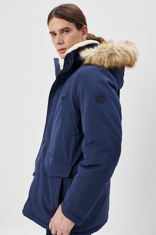 Wrangler Regular Fit Normal Kesim Dik Yaka Lacivert Parka Ceket Lacivert
