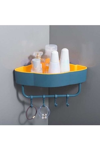 Fortunelane Sunsıom Duş Odası Köşe Rafı, Su Akışlı Tasarım, 4 Çekmeceli Kuru, Mavi Pp Malzeme, 22.5x11 Cm Koyu Mavi Koyu Mavi