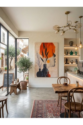Tablo 60x90 Cm Büyük Boy Kafe Ve Salon Hediyelik Duvar Aksesuarı Siyah Mat