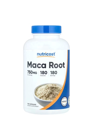 Nutricost Maca Root Capsules Lepidium Meyenii 750mg 180 Caps 180 Servings