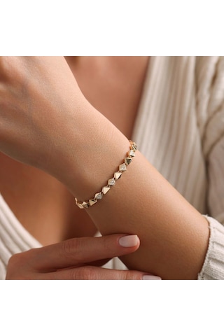 Sembol Gold İtaly Altın Bileklik Triangle Renkli Çok Renkli