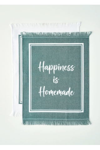 Bella Maison Happiness Pamuklu Kurulama Bezi 2'li Yeşil 40x50 Cm Yeşil