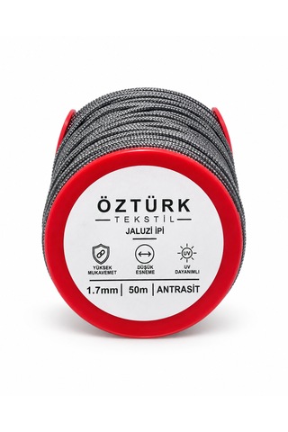1.7 Mm Jaluzi, Stor Ve Katlamalı Perde İpi 50 Metre Polyester Antrasit