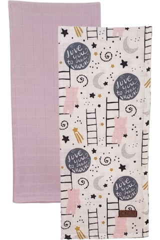 S-Mall Müslin Bebek Battaniye -2'Li -75X85 Cm - Purple Cats Çok Renkli
