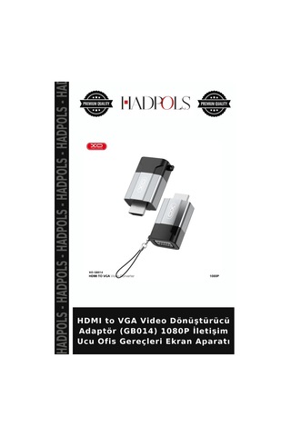 Hdmı To Vga Video Dönüştürücü Adaptör Gb014 1080p İletişim Ucu Ofis Gereçleri Ekran Aparatı