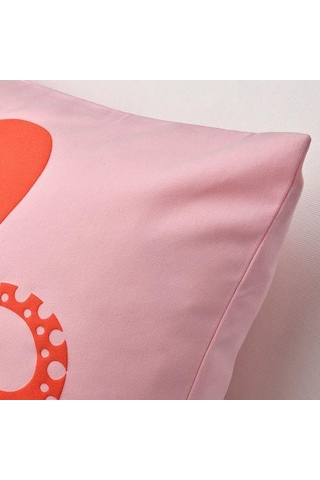 Ahtapot Desenli Kırlent Kılıfı MeridyenDukkan Pembe 50x50 cm Dese