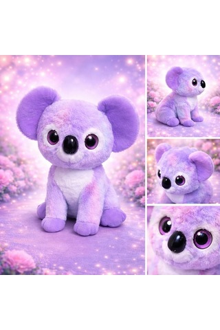 Koala Peluş Oyuncak 30 Cm Açık Mor