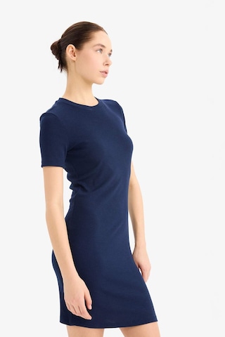 DeFacto Coool Bodycon Vücudu Saran Bisiklet Yaka Fitilli Kaşkorse Kısa Kollu Mini Elbise E7231AX25SPNV241