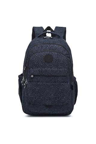 Smart Bags Büyük Boy Laptop Bölmeli Çok Cepli Su Geçirmez Krınkıl Kumaş Lise Okul Çantası Puantiye Siyah