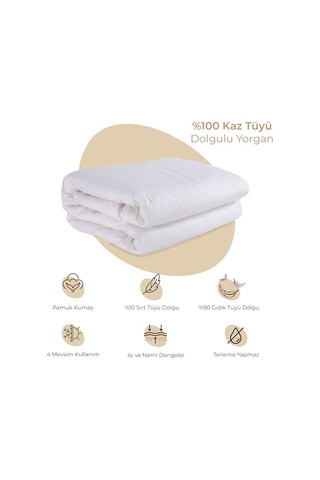Goody Goose Kaz Tüyü Çift Kişilik Platinum Yorgan 10,5 Tog 195x215 Cm Çok Renkli