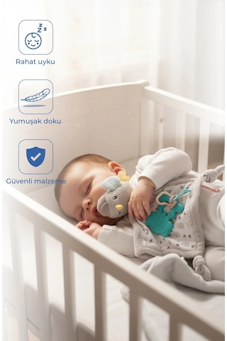 Babyjem Birdy Soft Diş Kaşıyıcılı Uyku Arkadaşım Kahve