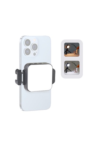 İki Renkli Led Arka Klipsli Taşınabilir Vlog Işığı Siyah Siyah