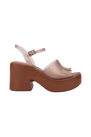 Melissa Dance Heel Ad Transparan Kahverengi Platform Topuk Ayakkabı-14481