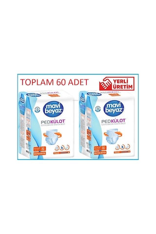 Mavi Beyaz Ped Emici Külot Hasta Bezi XL 60 Adet