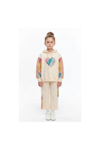 Xo Kids Kız Çocuk Eşofman Takım 4-8 Yaş 7230 Ekru