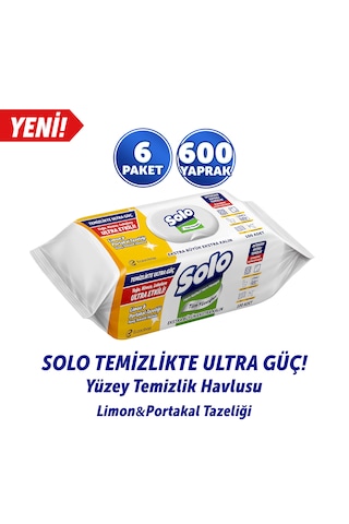 Solo Limon&portakal Tazeliği Yüzey Temizlik Havlusu 6'lı