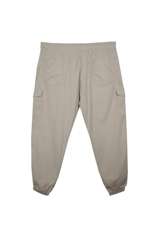 Kargo Cepli Büyük Beden Likralı Jogger Pantolon Taş