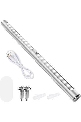 Maiyame Led Dolap Lambası, Dokunmatik Hareket Sensörlü, Sürekli Aydınlatma Modu, Usb Şarjlı, 600mah Batarya, Açı Ayarlanabilir, Beyaz Işık Beyaz