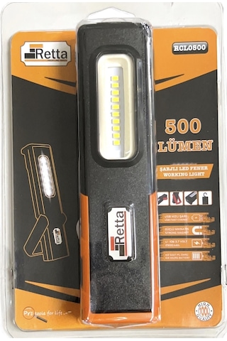 Retta Rcl0500 Retta Şarjlı Led Fener Siyah