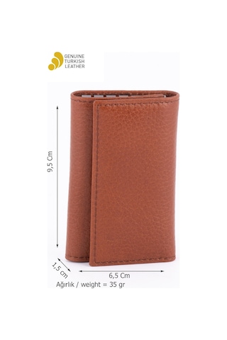 613 Model Hakiki Deri 6'lı Çevirme Anahtarlık Taba