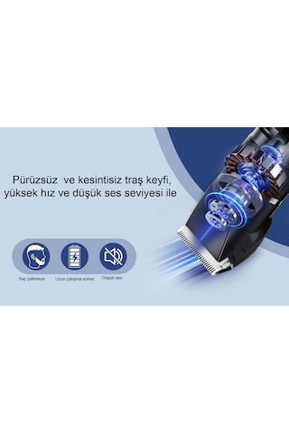 Emtulife C5-1 Profesyonel Seramik Bıçaklı Isınmayan Şarjlı Saç Sakal Tıraş Makinesi