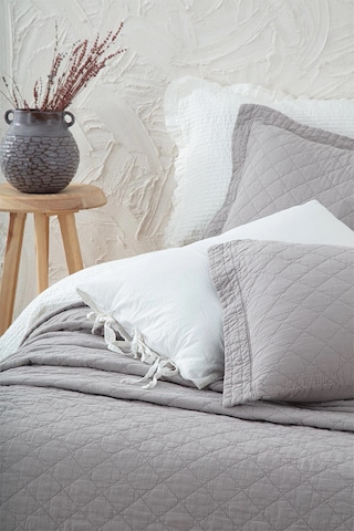Ecocotton Reha Gri Çift Kişilik %100 Organik Pamuk Yatak Örtüsü Seti 240 260 Cm Gri
