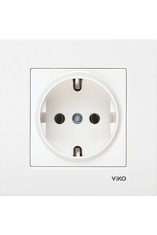 Viko Karre Topraklı Priz + Çerçeve Beyaz 12 Adet