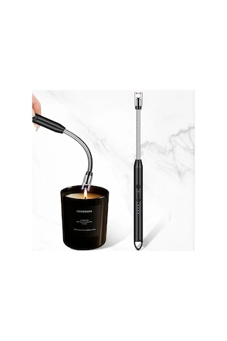 Elmpaly Usb Şarj Edilebilir Ark Çakmak Kırmızı Altın Renk Mum Barbekü Kamp İçin Kompakt Mutfak Aleti 170mah Uzun Ömürlü Pil Hızlı Ateşleme Altın