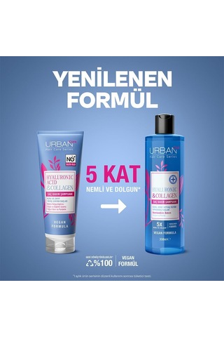 Hyaluronic & Collagen Ekstra Dolgunlaştırıcı Saç Bakım Şampuanı, 350 Mililitre, Vegan