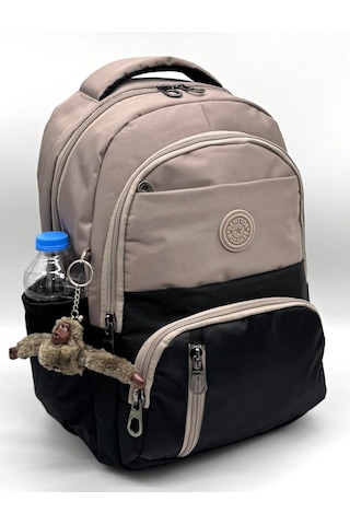 Suya Dayanıklı İlk Okul Çantası 3'lü Seti Unisex Çocuk İlkokul Çantası Ldc-8010 Vizon-siyah Kahverengi