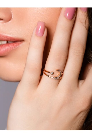 Lamponi 925 Ayar Gümüş Taşlı Altın Kaplama Yüzük 370867500 Altın