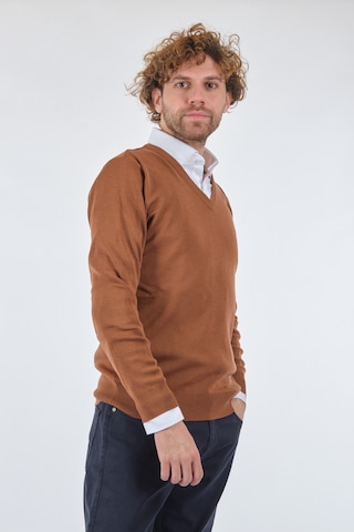 De Blasıo V Yaka Uzun Kollu Çikolata Erkek Kazak 222340020 Tarçın