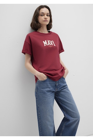 Mavi - Mavi Logo Baskılı Kırmızı Tişört 1613410-70430 Kirmizi