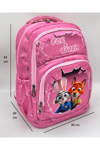 Msmixxstore Karakter Desen Termal Beslenmelikli Ve Kalemlikli Suya Dayanıklı Kumaş Sırt İlkokul Çantası / 3900 Pembe