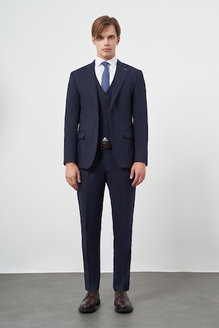 İmza Lacivert Mono Yaka Yelekli 6 Drop Slim Fit Dar Kesim Basic Takim Elbise 1001245386 Lacivert