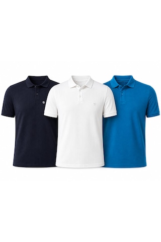 Elenax Brand 3'lü Paket Erkek Polo Yaka Tişört Çok Renkli Mavi Çoklu Renk Elenax Brand 3'lü Paket Erkek Polo Yaka Tişört Çok Renkli Mavi Çoklu Renk