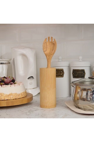 Tivoli Zeytin Ağacı Servis Kaşığı - Açık Kahverengi - 30 Cm Açık Kahverengi