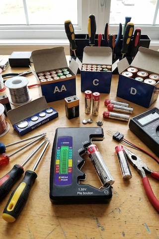 Plentiful Dijital Pil Test Cihazı Aa, Aaa, C, D, N, 9v Ve Düğme Pil Uyumlu Mini Pil Kapasit