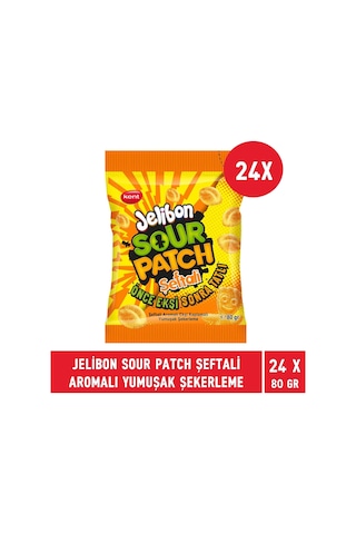 Kent Jelibon Sour Patch Şeftali Aromalı Yumuşak Şekerleme 24 x 80 G