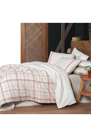 Bramo King Size Battal Boy %100 Pamuk Flanel Pazen Nevresim Takımı Bej Bej