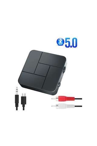 Bluetooth 5.0 Ses Alıcı Verici Aux Rca Usb Stereo Kablosuz Mikrof