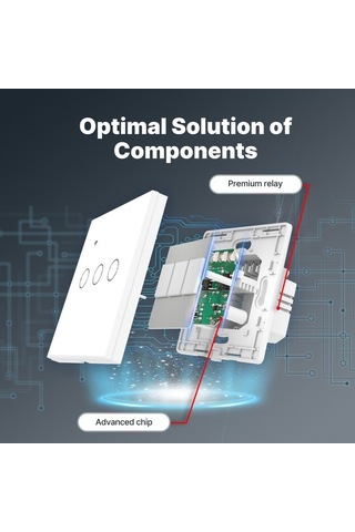 Trendooze Zamanlama Yangın Wifi Uzaktan Uygulaması Tuya Tek Sıfır Sesli Evrensel Dokunmatik Anahtar Anahtar Anahtar Akıllı Akıllı 1-gang Ge 1-gang