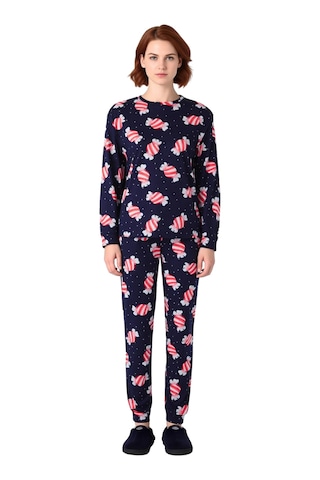 Ersefa Kiz Cocuk Seker Desenli %100 Pamuklu Pijama Takımı Fonksiyonel Da lacivert