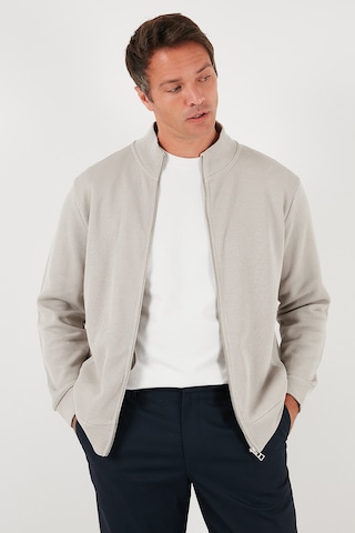 Buratti Pamuklu Relaxed Fit Dik Yaka Fermuarlı Erkek Hırka 5901075 Taş