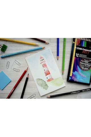 Stabilo Aquacolor Arty Sulandırılabilir Kuru Boya Kalem Seti 12 Renk