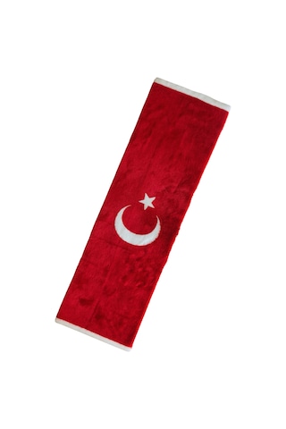 Türk Bayraklı & Ayyıldız Desenli Uzun Tüylü Yumuşak Torpido - Pandizot Koruyucu Pelüş Örtü Halı